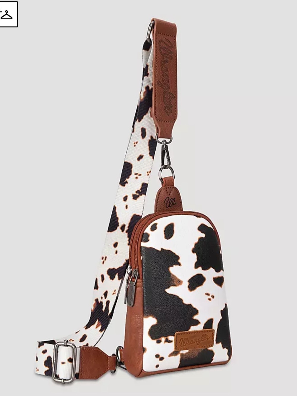 Wrangler Cow-Spot Crossbody Sling Bag in Brown and White -NWT